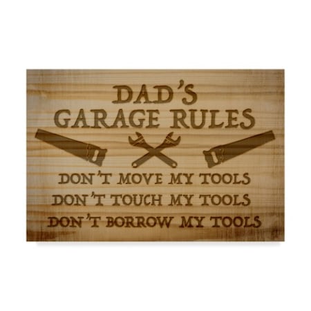 Jean Plout 'Dads Garage Rules' Canvas Art,30x47